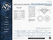 AGS diamond certificate
