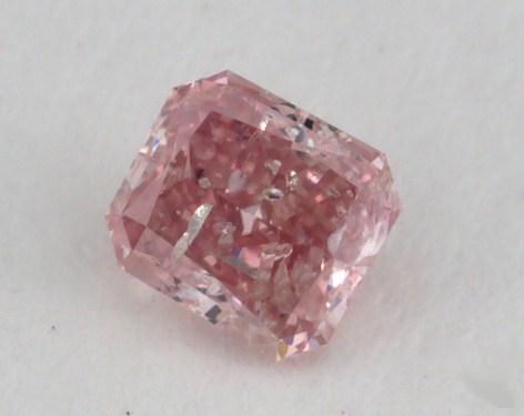 0.17 Carat fancy intense pink Radiant Cut Diamond 
