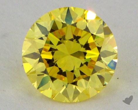 0.54 Carat fancy intense yellow-VS1 Round Cut Diamond 
