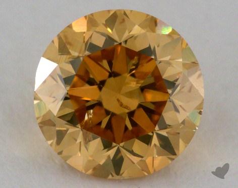 1.50 Carat fancy brownish orange yellow Round Cut Diamond 