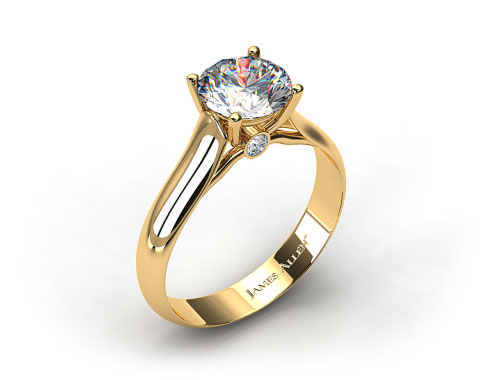 18k Yellow Gold Surprise Diamond Solitaire Engagement Ring