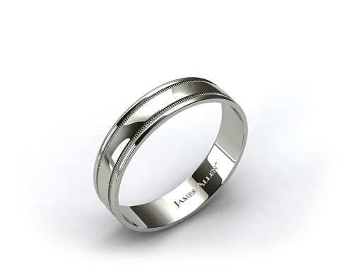 Palladium 4mm Milgrain Comfort Fit Wedding Band