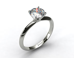 14k White Gold 2mm Knife Edge Solitaire Engagement Ring