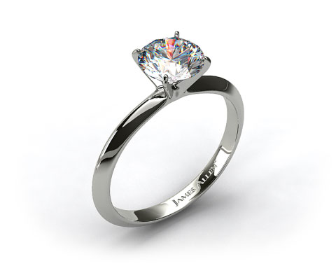 14k White Gold 2mm Knife Edge Solitaire Engagement Ring
