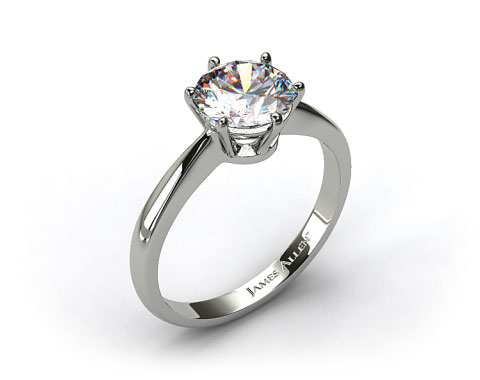 Platinum Six Prong Wire Basket Engagement Ring