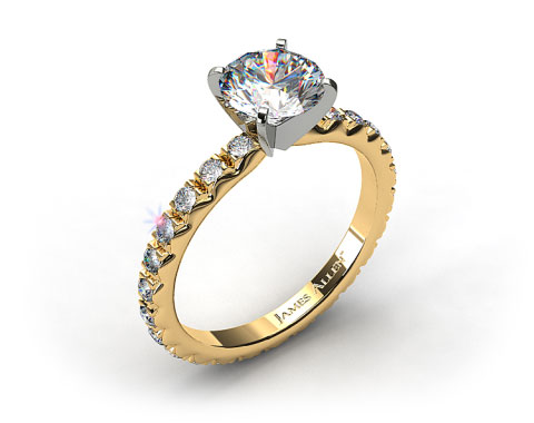 18k Yellow Gold 0.54ctw* French Cut Pave Diamond Eternity Ring