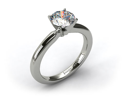 14K White Gold 2mm Comfort Fit Solitaire Engagement Ring