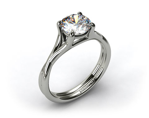 Platinum Twisted Shank Contemporary Solitaire