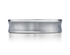 Titanium 6mm Satin and High Polish Concave Wedding Ring