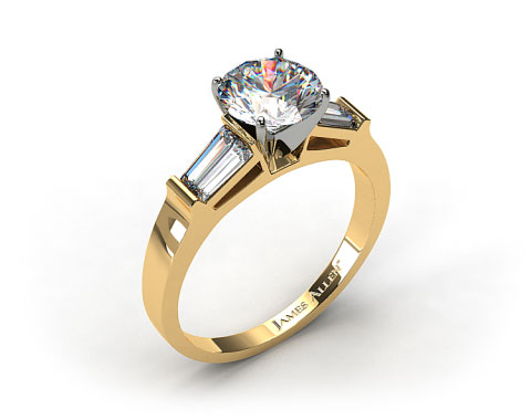 18k Yellow Gold Tapered Baguette Diamond Engagement Ring