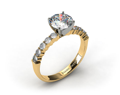 18k Yellow Gold Common Prong Ten Round Diamond Engagement Ring