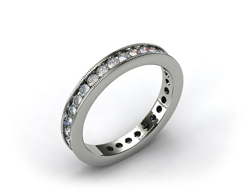 Ladies 0.75ctw* Milgrain Channel Set Diamond Eternity Ring