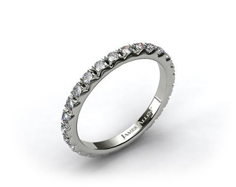 18k White Gold 0.56ct French-Cut Pave Set Diamond Eternity Wedding Ring