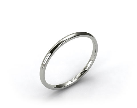 14k White Gold 2mm Comfort Fit Women's Band 