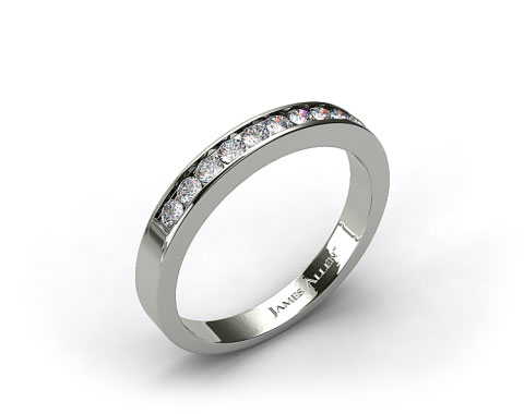 14k White Gold 0.16ct Channel Set Diamond Wedding Ring