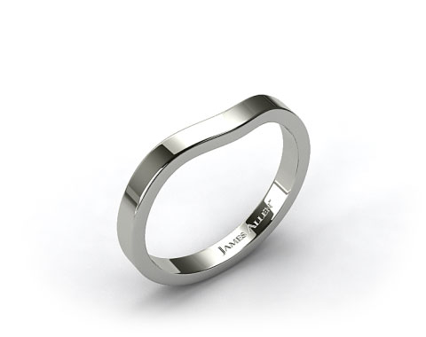  18k White Gold 2.3mm Curved Wedding Band