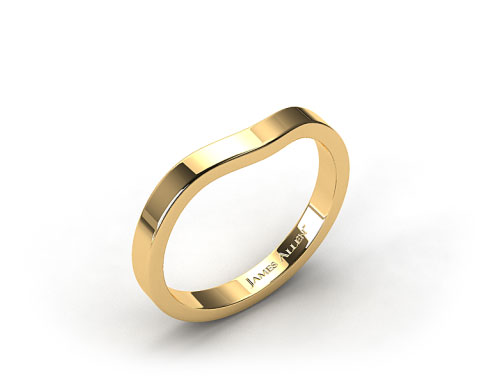 18k  Yellow Gold 2.3mm Curved Wedding Band
