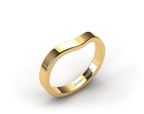 18k Yellow Gold 2.7mm  Curved Women's Wedding Band