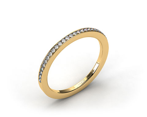 18k Yellow Gold 1.5mm, 29 stone, 0.19ctw Matching Pave Wedding Band