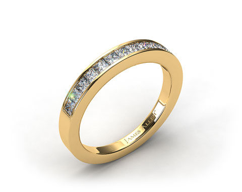 18k Yellow Gold 0.52ct Channel Set Princess Diamond Wedding Ring