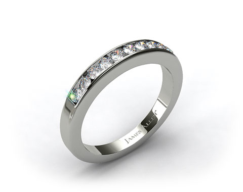 14k White Gold 0.35ct Channel Set Round Diamond Wedding Ring