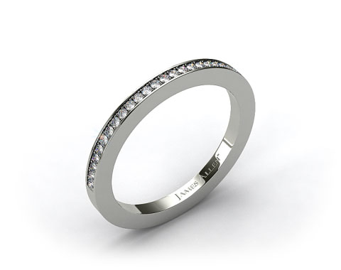 18k White Gold 1.8mm, 27 Stone, 0.19ctw Matching Pave Wedding Band
