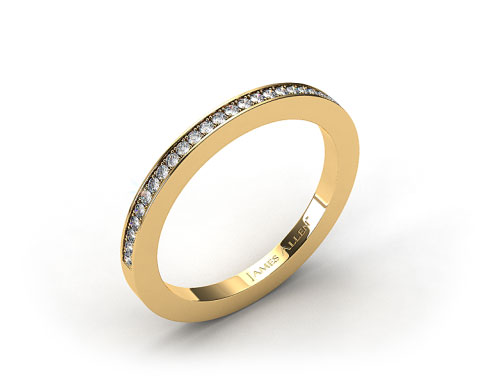 18k Yellow Gold 1.8mm, 27 Stone, 0.19ctw Matching Pave Wedding Band