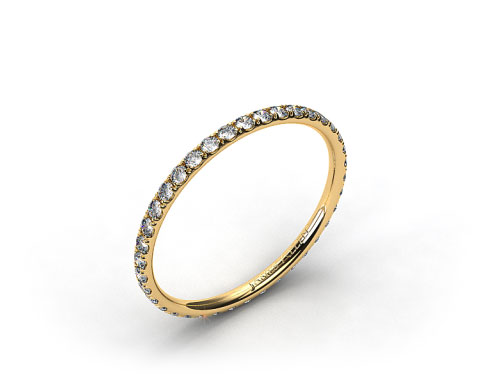 18k Yellow Gold 1.5mm, 46 stone, 0.32ctw Matching Pave Eternity Band