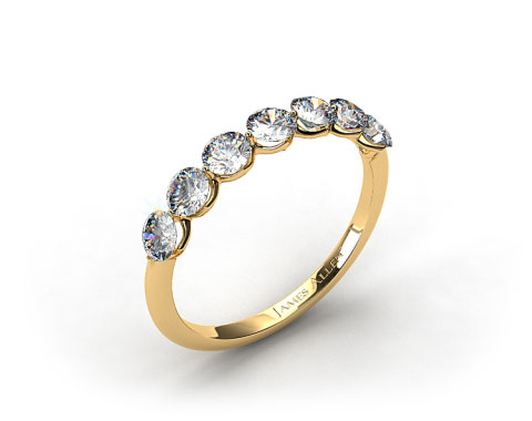18k Yellow Gold Scalloped Share Prong Wedding Ring