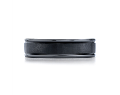 Ceramic 6mm High Polish, Grooved Wedding Ring