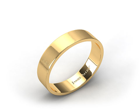 14k Yellow Gold 6mm Flat Satin Finish Comfort Fit Wedding Band