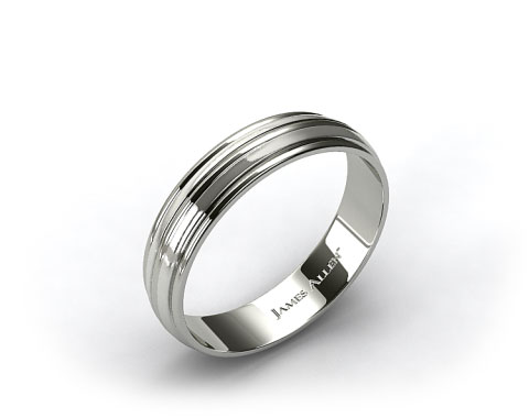 Platinum 6mm Grooved Comfort Fit Wedding Band