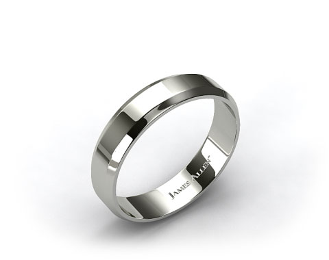 Platinum 6mm Beveled Comfort Fit Wedding Band