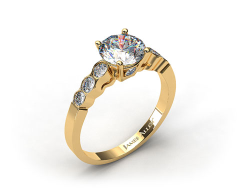 18k Yellow Gold Bezel Set Surprise Diamond Engagement Ring