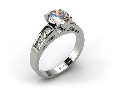 Platinum 0.34ct Channel Set Diamond Engagement Ring