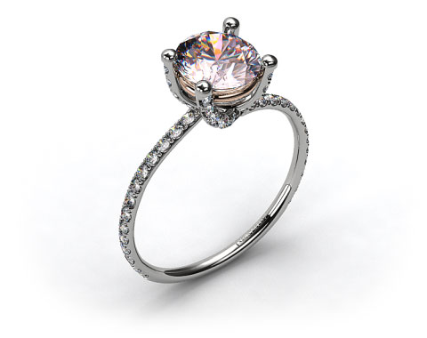 18k White Gold Twist Pave ZE102 by Danhov Designer Engagement Ring