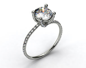 14k White Gold Twist Pave ZE102 by Danhov Designer Engagement Ring