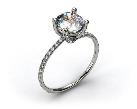 14k White Gold Twist Pave ZE102 by Danhov Designer Engagement Ring