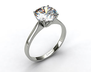 14k White Gold Four Prong Cathedral Arch Engagement Ring