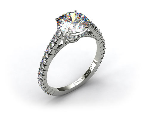 18k White Gold Pave Basket XE110 by Danhov Designer Engagement Ring