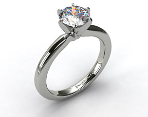 14K White Gold 2mm Comfort Fit Solitaire Engagement Ring (Six Prong)