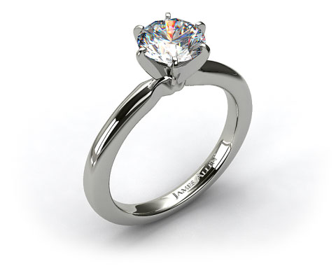 Platinum 2mm Comfort Fit Solitaire Engagement Ring (Six Prong)