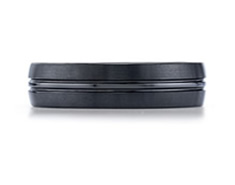 Ceramic 6mm Satin and High Polish, Grooved Wedding Ring