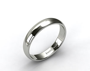 18k White Gold 5mm Slightly Domed Comfort Fit Wedding Ring