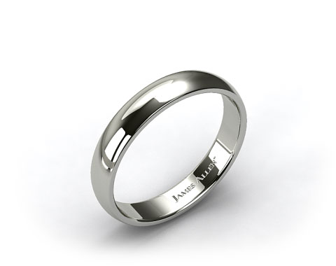 14k White Gold 5mm Slightly Domed Comfort Fit Wedding Ring