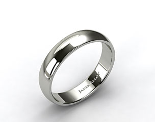 18k White Gold 6mm Slightly Domed Comfort Fit Wedding Ring