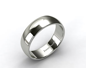 18k White Gold 8mm Slightly Domed Comfort Fit Wedding Ring