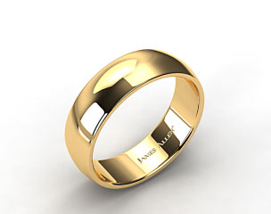 18k Yellow Gold 8mm Slightly Domed Comfort Fit Wedding Ring