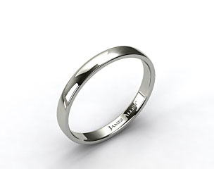 14k White Gold 3.5mm Slightly Flat Comfort Fit Wedding Ring