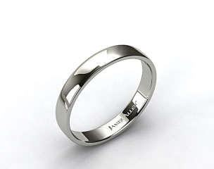 14k White Gold 4.5mm Slightly Flat Comfort Fit Wedding Ring